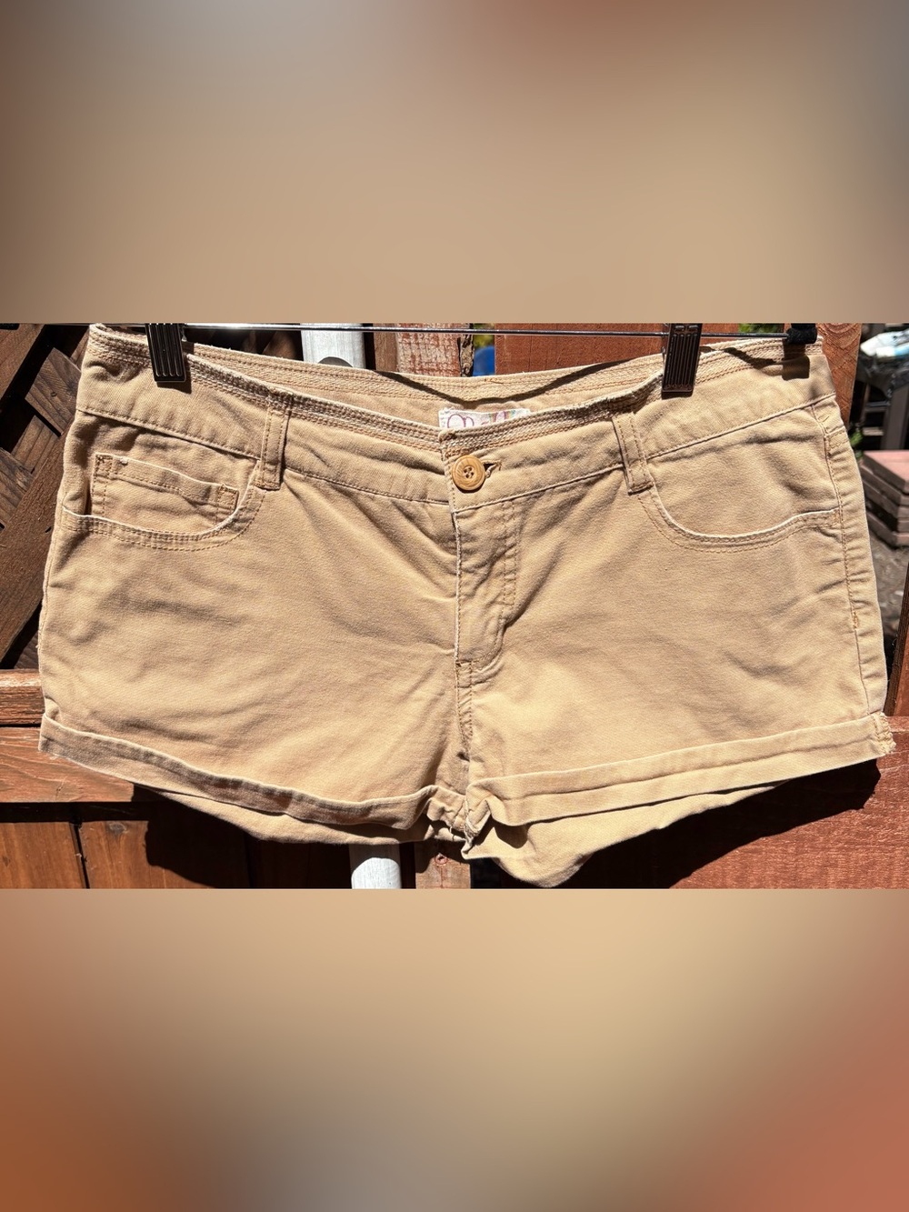 2008 OP Ocean Pacific Y2K Khaki Stretch Shorts Size 11